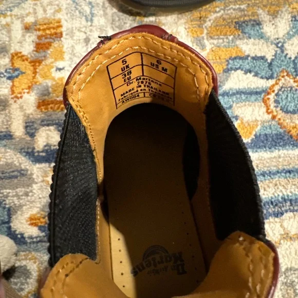 Dr. Marten Leather Chelsea Boots Cherry Red Size 8 - Picture 7 of 9